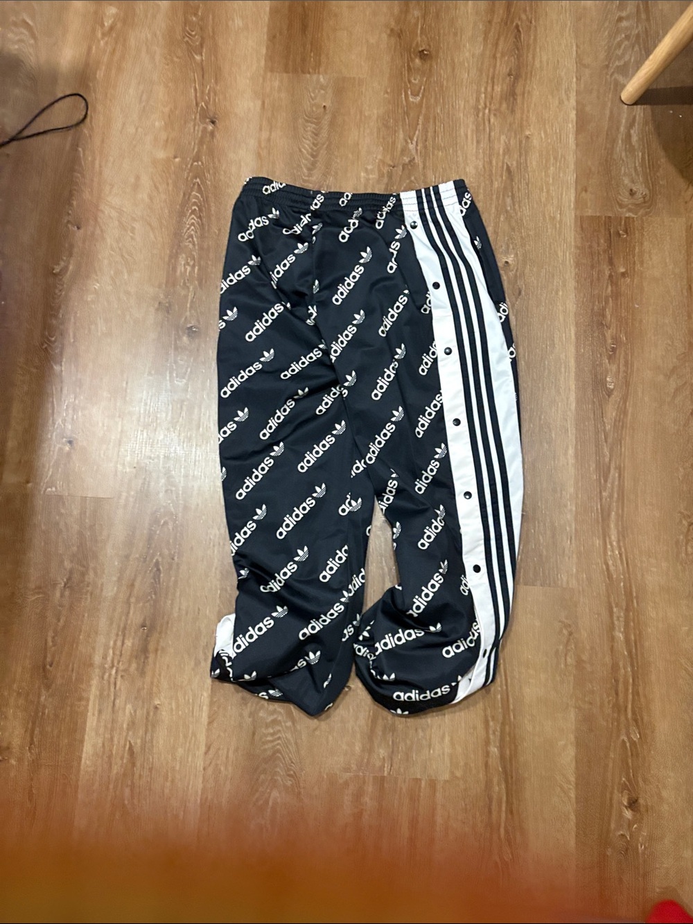 Adidas women’s Black/White Snap-Button Track Pants